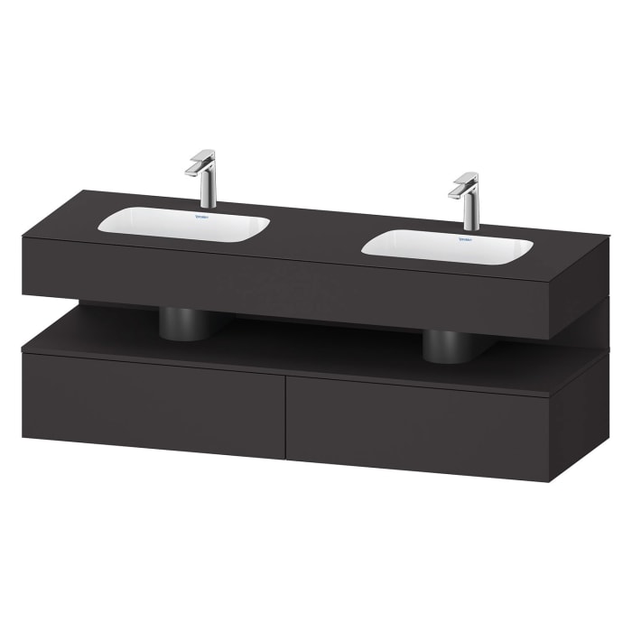 Duravit Qatego Einbauwaschtisch links und rechts mit Konsolenwaschtischunterbau 160 x 60 cm, 1 Auszug