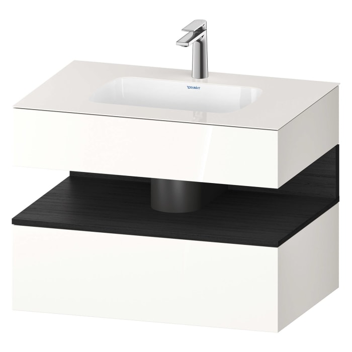Duravit Qatego Einbauwaschtisch mit Konsolenwaschtischunterbau 80 x 60 cm, 1 Auszug
