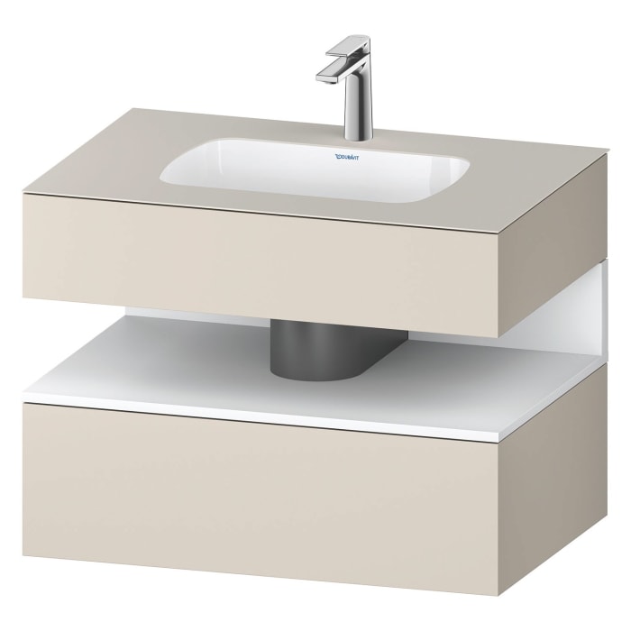 Duravit Qatego Einbauwaschtisch mit Konsolenwaschtischunterbau 80 x 60 cm, 1 Auszug