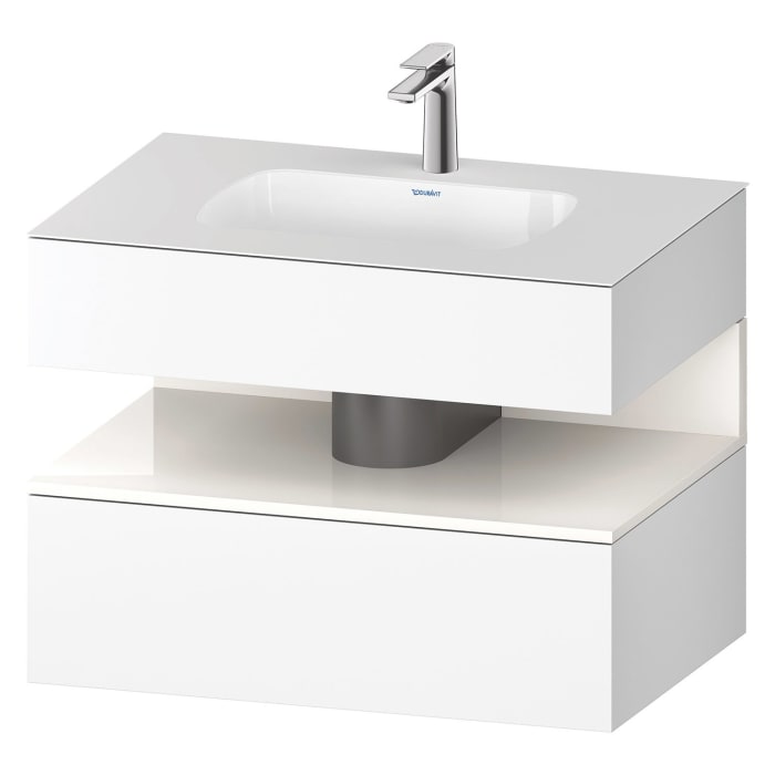 Duravit Qatego Einbauwaschtisch mit Konsolenwaschtischunterbau 80 x 60 cm, 1 Auszug