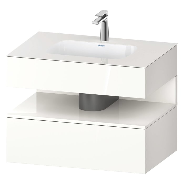 Duravit Qatego Einbauwaschtisch mit Konsolenwaschtischunterbau 80 x 60 cm, 1 Auszug