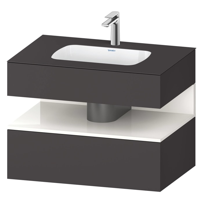 Duravit Qatego Einbauwaschtisch mit Konsolenwaschtischunterbau 80 x 60 cm, 1 Auszug