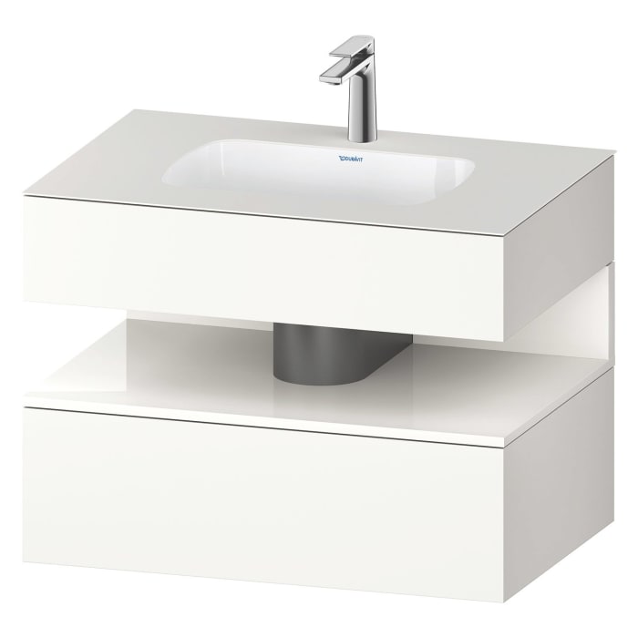 Duravit Qatego Einbauwaschtisch mit Konsolenwaschtischunterbau 80 x 60 cm, 1 Auszug
