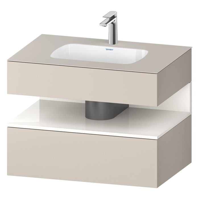 Duravit Qatego Einbauwaschtisch mit Konsolenwaschtischunterbau 80 x 60 cm, 1 Auszug