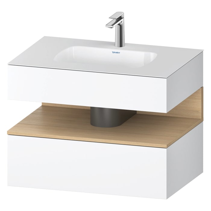 Duravit Qatego Einbauwaschtisch mit Konsolenwaschtischunterbau 80 x 60 cm, 1 Auszug
