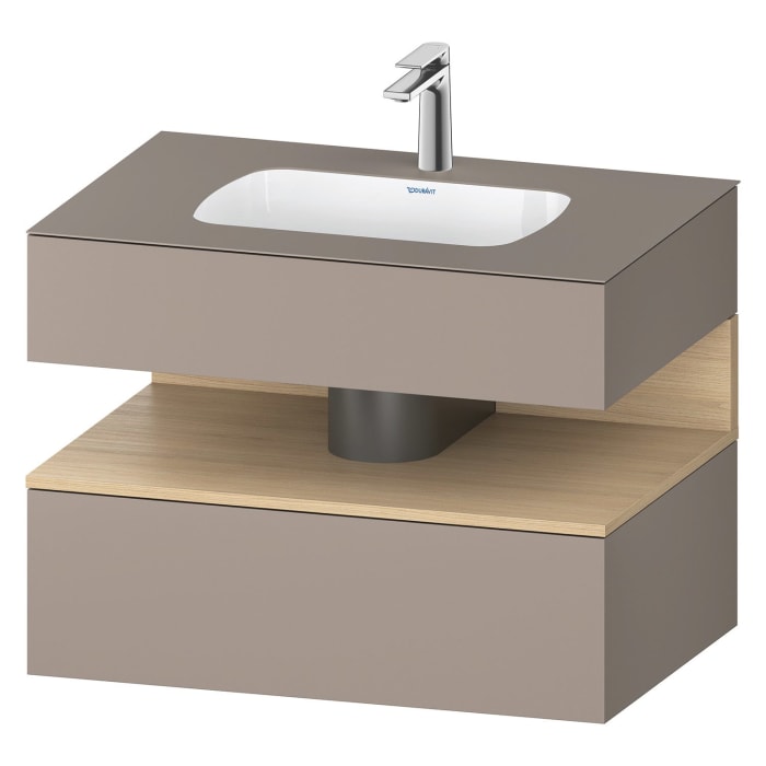 Duravit Qatego Einbauwaschtisch mit Konsolenwaschtischunterbau 80 x 60 cm, 1 Auszug