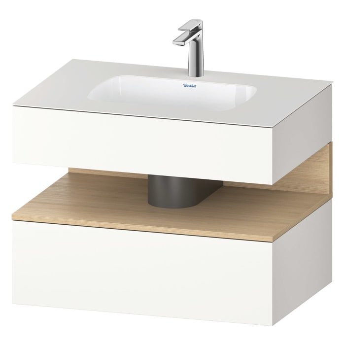 Duravit Qatego Einbauwaschtisch mit Konsolenwaschtischunterbau 80 x 60 cm, 1 Auszug