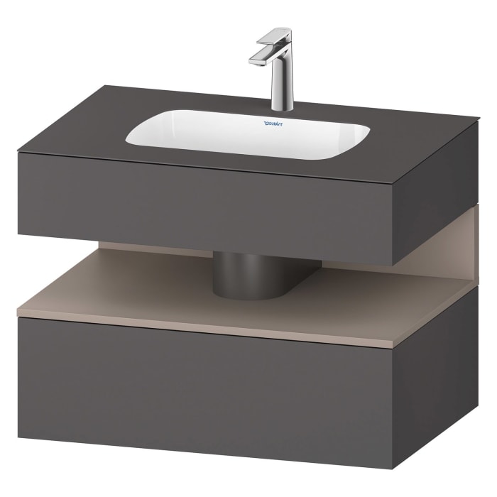 Duravit Qatego Einbauwaschtisch mit Konsolenwaschtischunterbau 80 x 60 cm, 1 Auszug