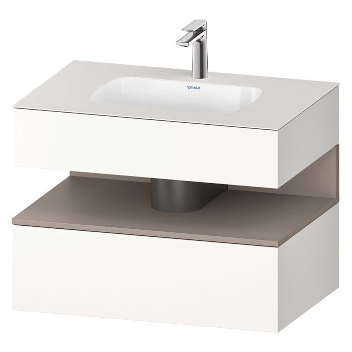Duravit Qatego Einbauwaschtisch mit Konsolenwaschtischunterbau 80 x 60 cm, 1 Auszug
