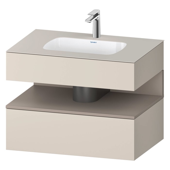 Duravit Qatego Einbauwaschtisch mit Konsolenwaschtischunterbau 80 x 60 cm, 1 Auszug
