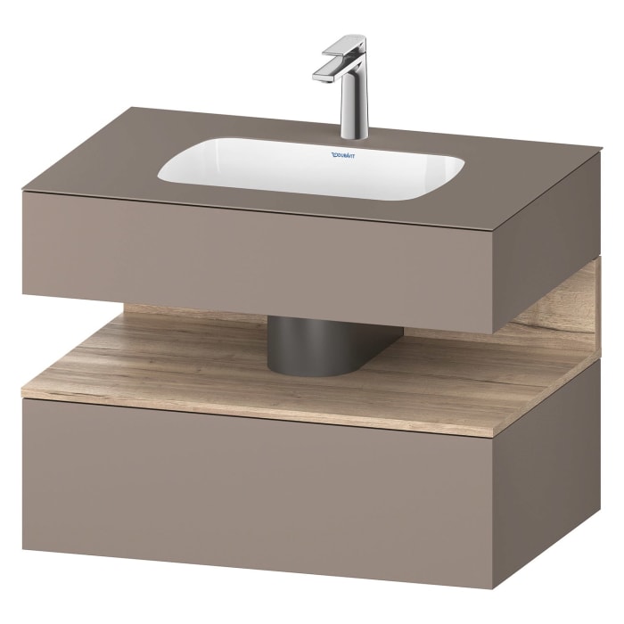 Duravit Qatego Einbauwaschtisch mit Konsolenwaschtischunterbau 80 x 60 cm, 1 Auszug