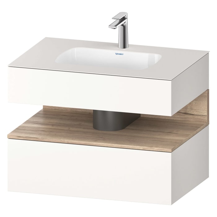 Duravit Qatego Einbauwaschtisch mit Konsolenwaschtischunterbau 80 x 60 cm, 1 Auszug