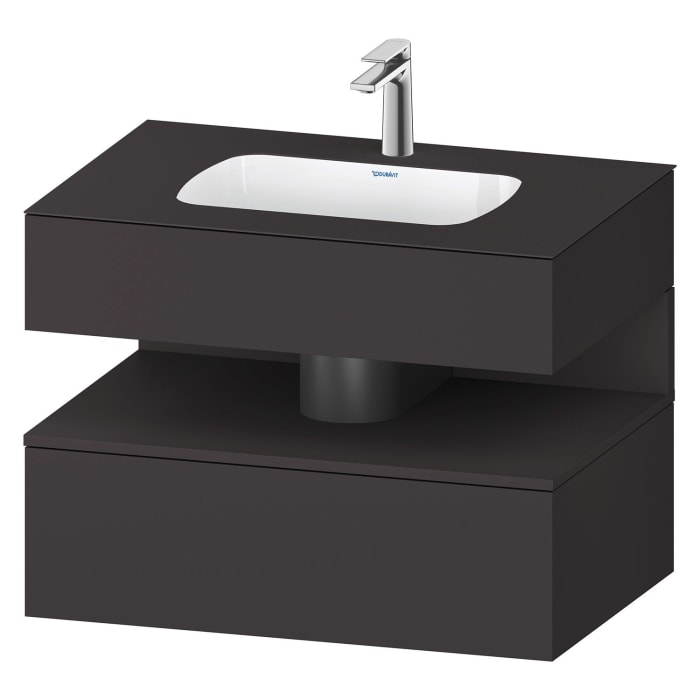 Duravit Qatego Einbauwaschtisch mit Konsolenwaschtischunterbau 80 x 60 cm, 1 Auszug
