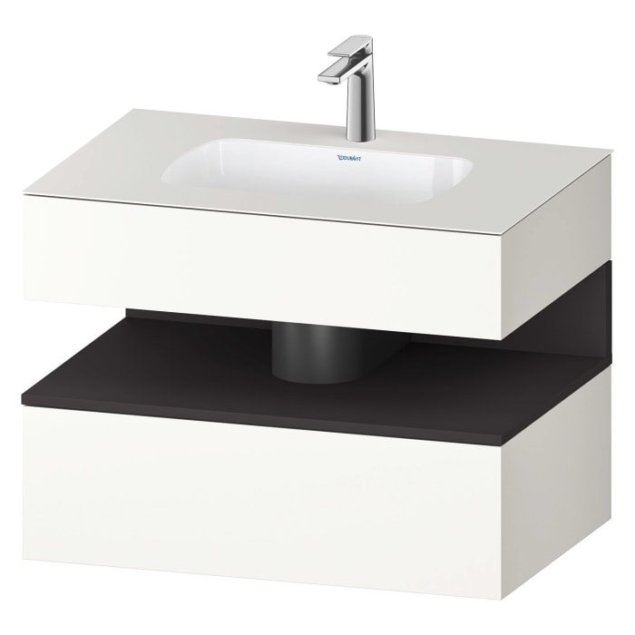 Duravit Qatego Einbauwaschtisch mit Konsolenwaschtischunterbau 80 x 60 cm, 1 Auszug