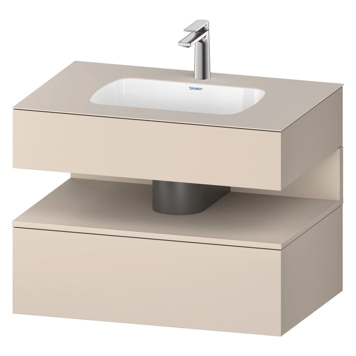 Duravit Qatego Einbauwaschtisch mit Konsolenwaschtischunterbau 80 x 60 cm, 1 Auszug