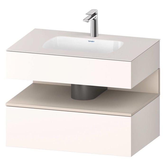 Duravit Qatego Einbauwaschtisch mit Konsolenwaschtischunterbau 80 x 60 cm, 1 Auszug