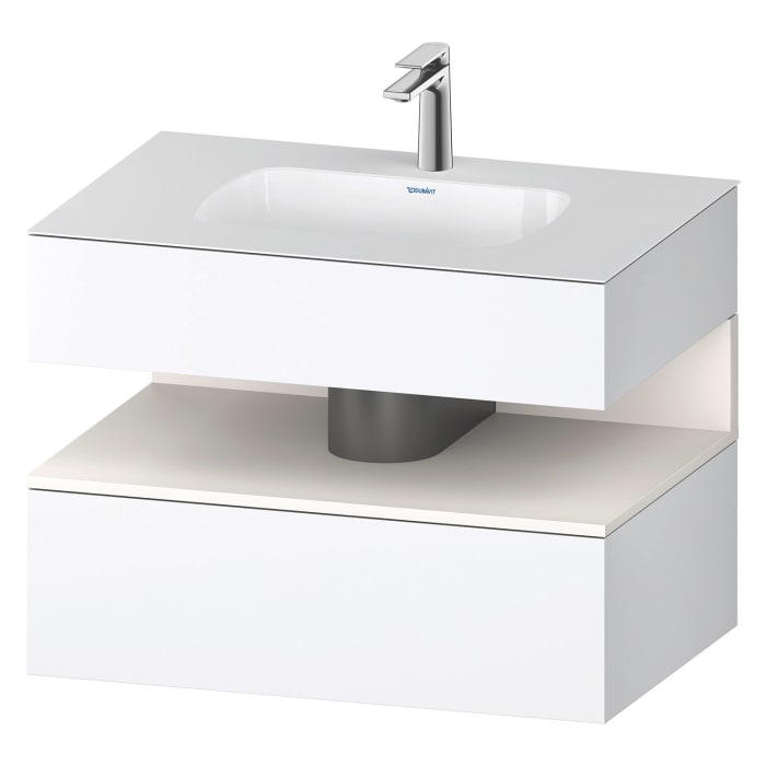 Duravit Qatego Einbauwaschtisch mit Konsolenwaschtischunterbau 80 x 60 cm, 1 Auszug