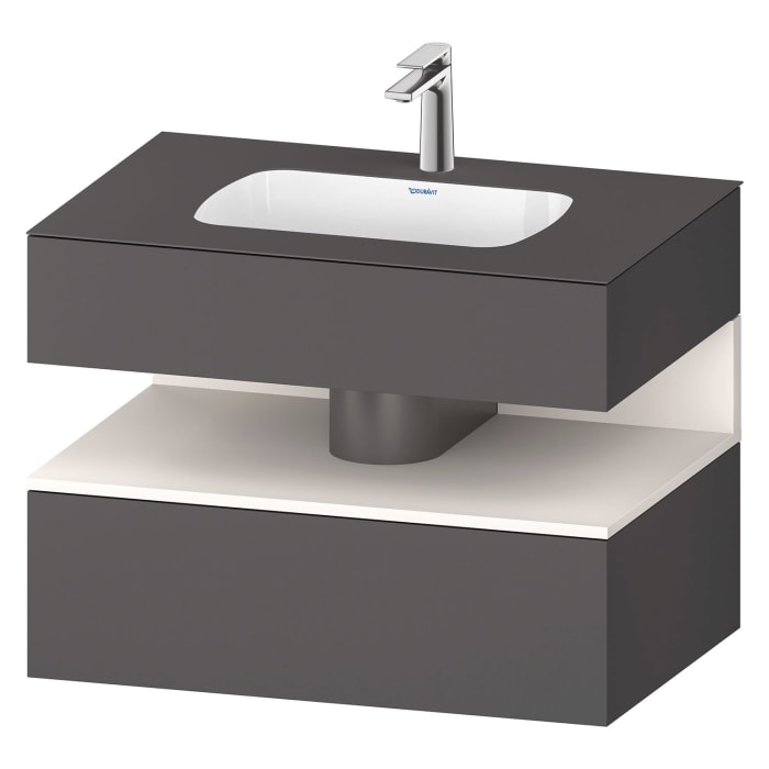 Duravit Qatego Einbauwaschtisch mit Konsolenwaschtischunterbau 80 x 60 cm, 1 Auszug