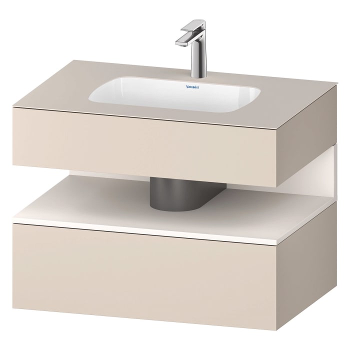 Duravit Qatego Einbauwaschtisch mit Konsolenwaschtischunterbau 80 x 60 cm, 1 Auszug