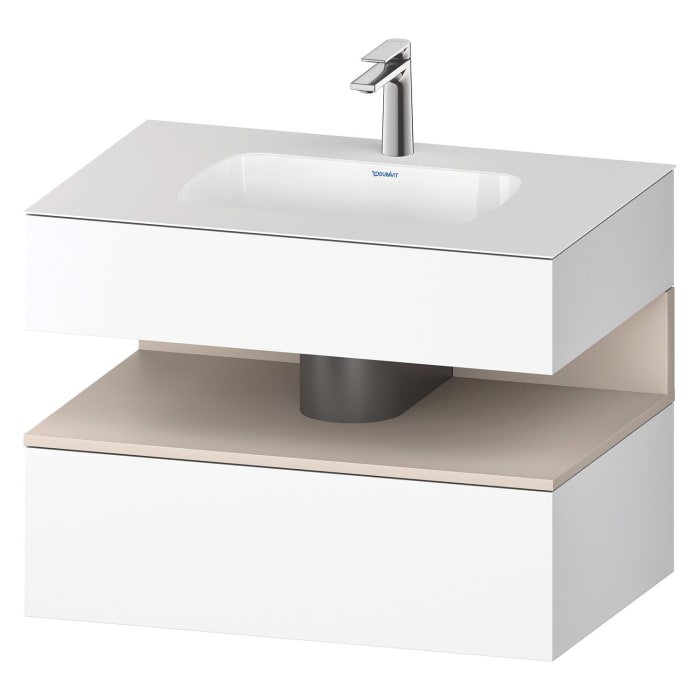 Duravit Qatego Einbauwaschtisch mit Konsolenwaschtischunterbau 80 x 60 cm, 1 Auszug