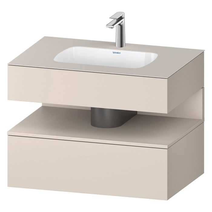 Duravit Qatego Einbauwaschtisch mit Konsolenwaschtischunterbau 80 x 60 cm, 1 Auszug