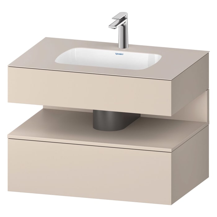 Duravit Qatego Einbauwaschtisch mit Konsolenwaschtischunterbau 80 x 60 cm, 1 Auszug