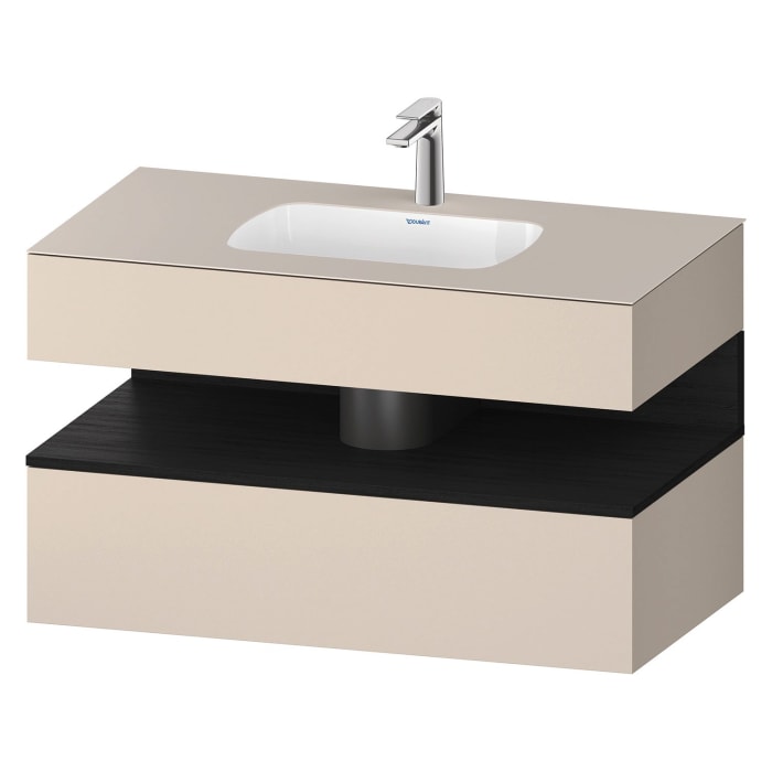 Duravit Qatego Einbauwaschtisch mit Konsolenwaschtischunterbau 100 x 60 cm, 1 Auszug
