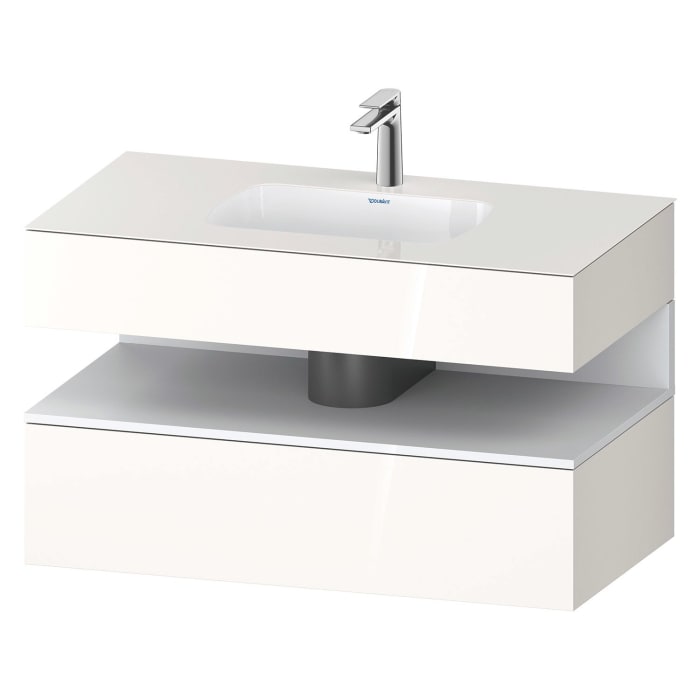 Duravit Qatego Einbauwaschtisch mit Konsolenwaschtischunterbau 100 x 60 cm, 1 Auszug