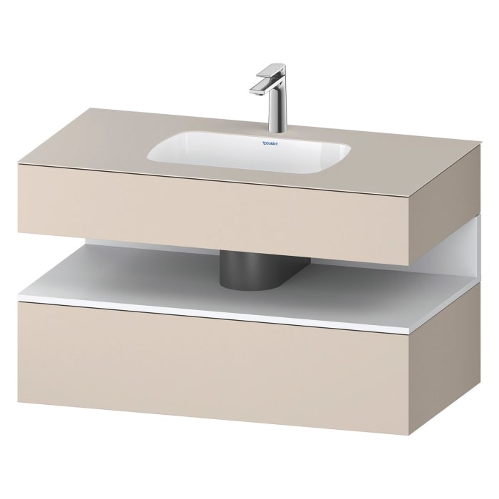 Duravit Qatego Einbauwaschtisch mit Konsolenwaschtischunterbau 100 x 60 cm, 1 Auszug