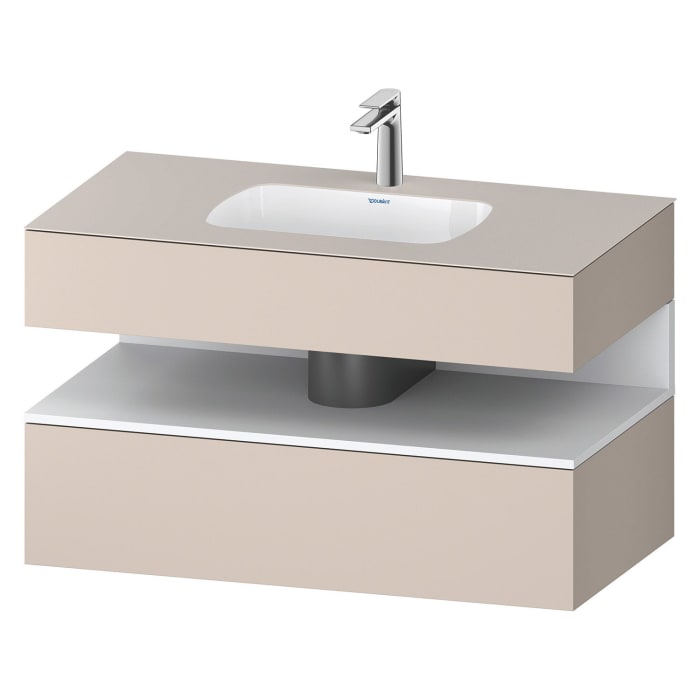 Duravit Qatego Einbauwaschtisch mit Konsolenwaschtischunterbau 100 x 60 cm, 1 Auszug