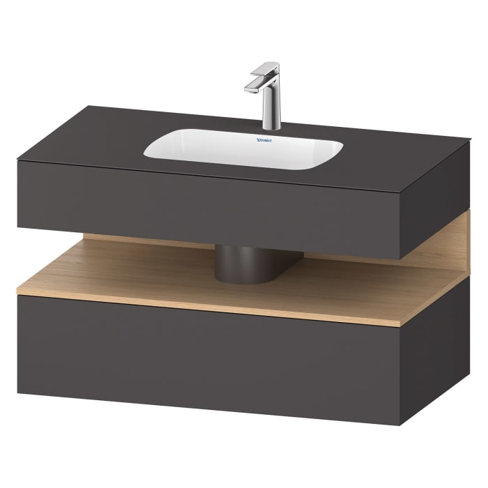 Duravit Qatego Einbauwaschtisch mit Konsolenwaschtischunterbau 100 x 60 cm, 1 Auszug