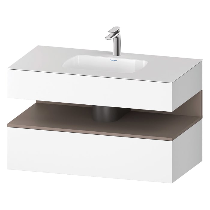 Duravit Qatego Einbauwaschtisch mit Konsolenwaschtischunterbau 100 x 60 cm, 1 Auszug