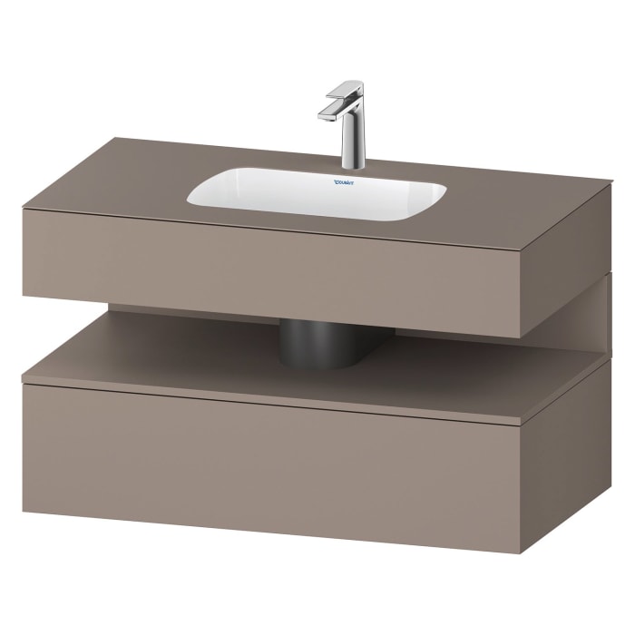 Duravit Qatego Einbauwaschtisch mit Konsolenwaschtischunterbau 100 x 60 cm, 1 Auszug