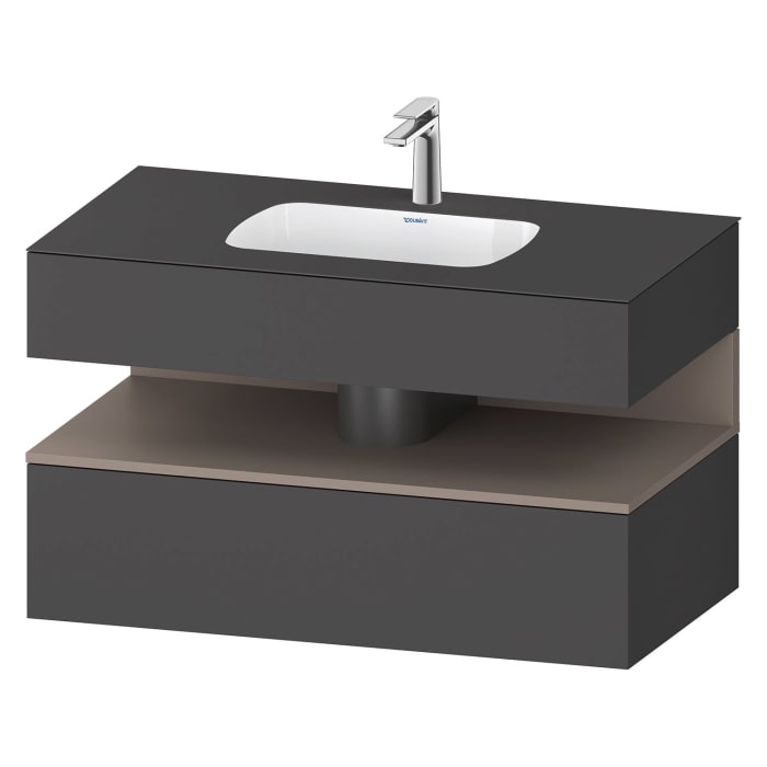 Duravit Qatego Einbauwaschtisch mit Konsolenwaschtischunterbau 100 x 60 cm, 1 Auszug