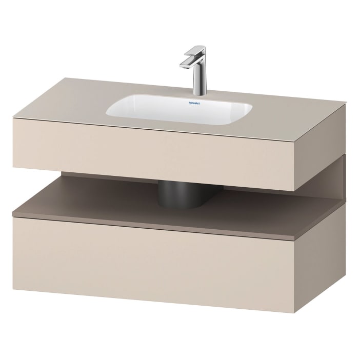 Duravit Qatego Einbauwaschtisch mit Konsolenwaschtischunterbau 100 x 60 cm, 1 Auszug