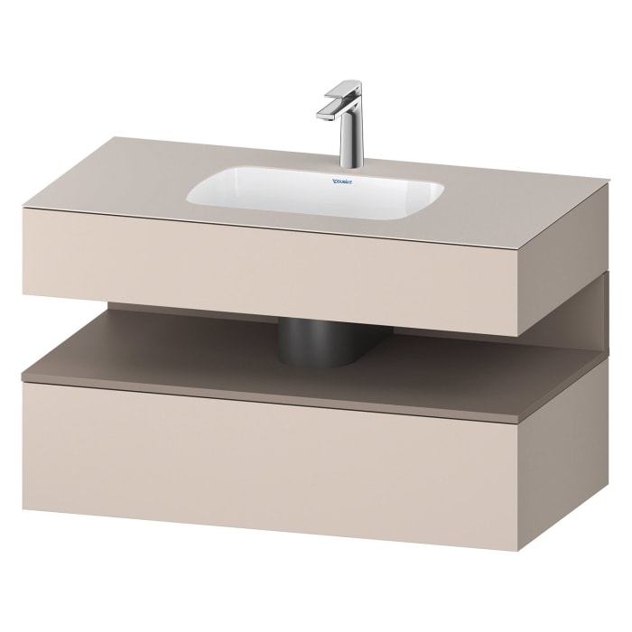 Duravit Qatego Einbauwaschtisch mit Konsolenwaschtischunterbau 100 x 60 cm, 1 Auszug