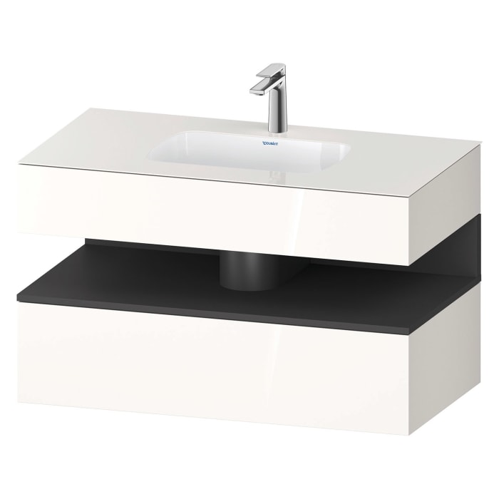Duravit Qatego Einbauwaschtisch mit Konsolenwaschtischunterbau 100 x 60 cm, 1 Auszug