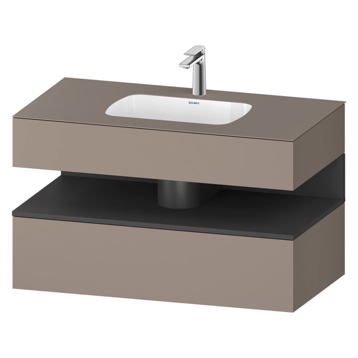 Duravit Qatego Einbauwaschtisch mit Konsolenwaschtischunterbau 100 x 60 cm, 1 Auszug