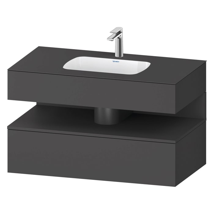 Duravit Qatego Einbauwaschtisch mit Konsolenwaschtischunterbau 100 x 60 cm, 1 Auszug