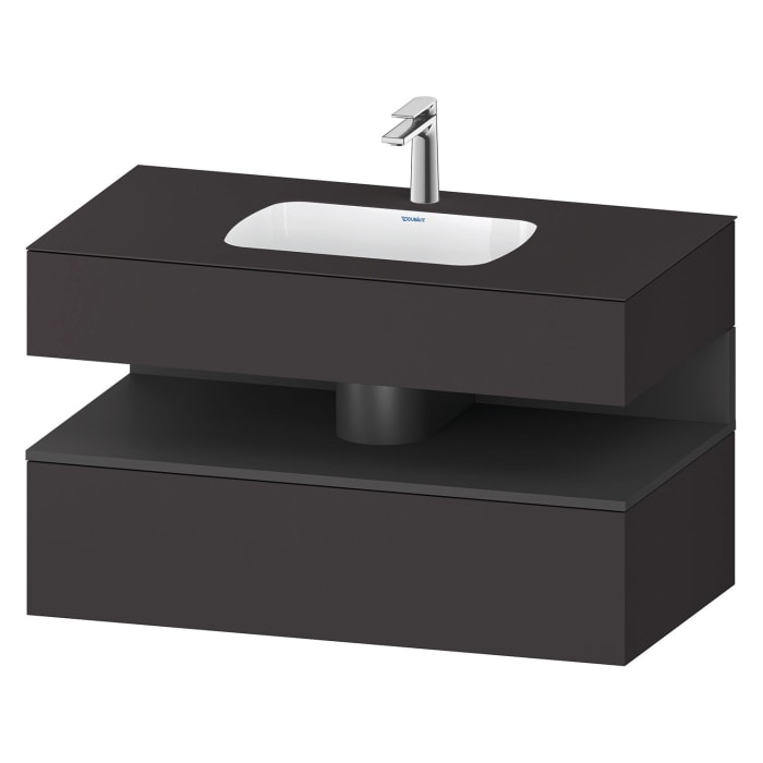 Duravit Qatego Einbauwaschtisch mit Konsolenwaschtischunterbau 100 x 60 cm, 1 Auszug