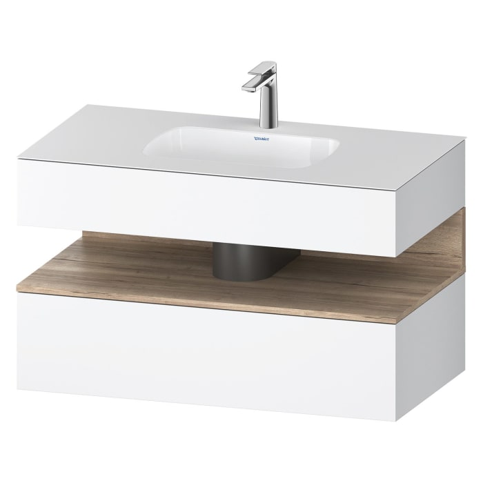 Duravit Qatego Einbauwaschtisch mit Konsolenwaschtischunterbau 100 x 60 cm, 1 Auszug