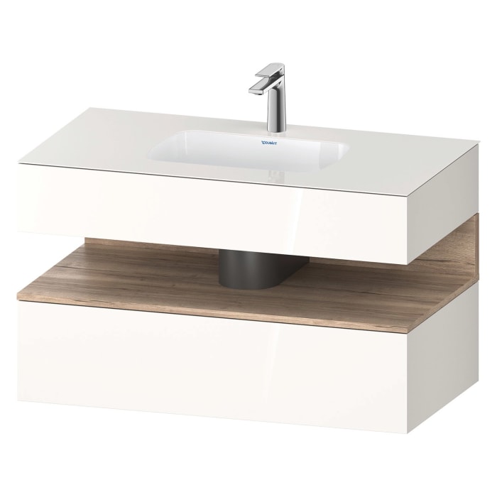 Duravit Qatego Einbauwaschtisch mit Konsolenwaschtischunterbau 100 x 60 cm, 1 Auszug