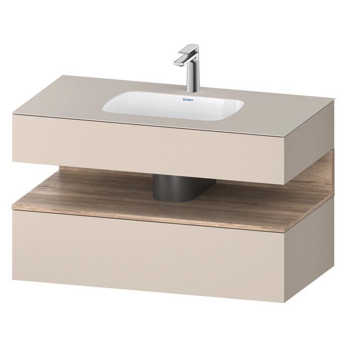 Duravit Qatego Einbauwaschtisch mit Konsolenwaschtischunterbau 100 x 60 cm, 1 Auszug