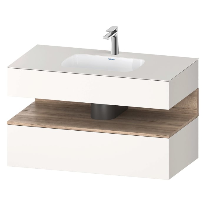 Duravit Qatego Einbauwaschtisch mit Konsolenwaschtischunterbau 100 x 60 cm, 1 Auszug