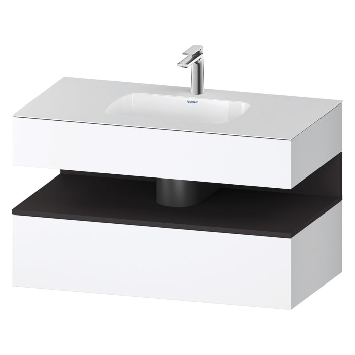 Duravit Qatego Einbauwaschtisch mit Konsolenwaschtischunterbau 100 x 60 cm, 1 Auszug