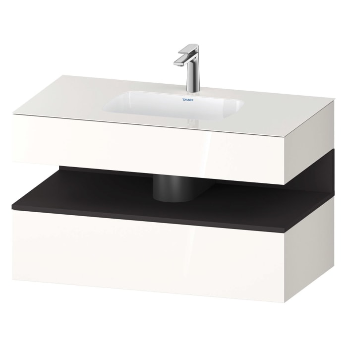 Duravit Qatego Einbauwaschtisch mit Konsolenwaschtischunterbau 100 x 60 cm, 1 Auszug
