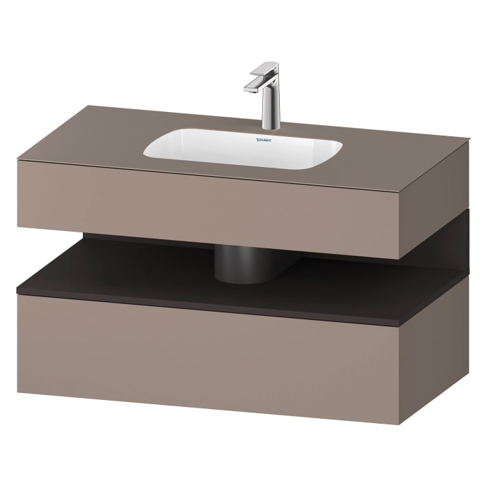 Duravit Qatego Einbauwaschtisch mit Konsolenwaschtischunterbau 100 x 60 cm, 1 Auszug