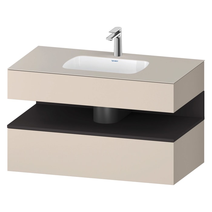 Duravit Qatego Einbauwaschtisch mit Konsolenwaschtischunterbau 100 x 60 cm, 1 Auszug