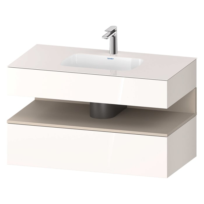 Duravit Qatego Einbauwaschtisch mit Konsolenwaschtischunterbau 100 x 60 cm, 1 Auszug