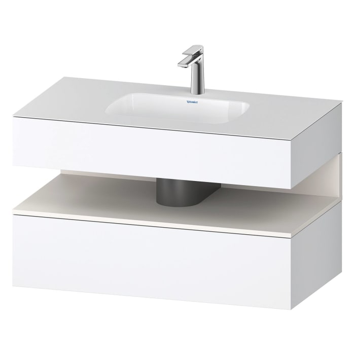 Duravit Qatego Einbauwaschtisch mit Konsolenwaschtischunterbau 100 x 60 cm, 1 Auszug